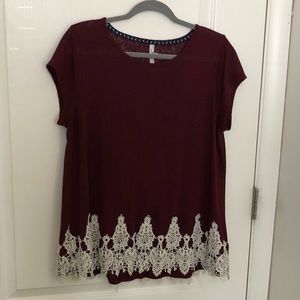 Flowy Partial Lace Top